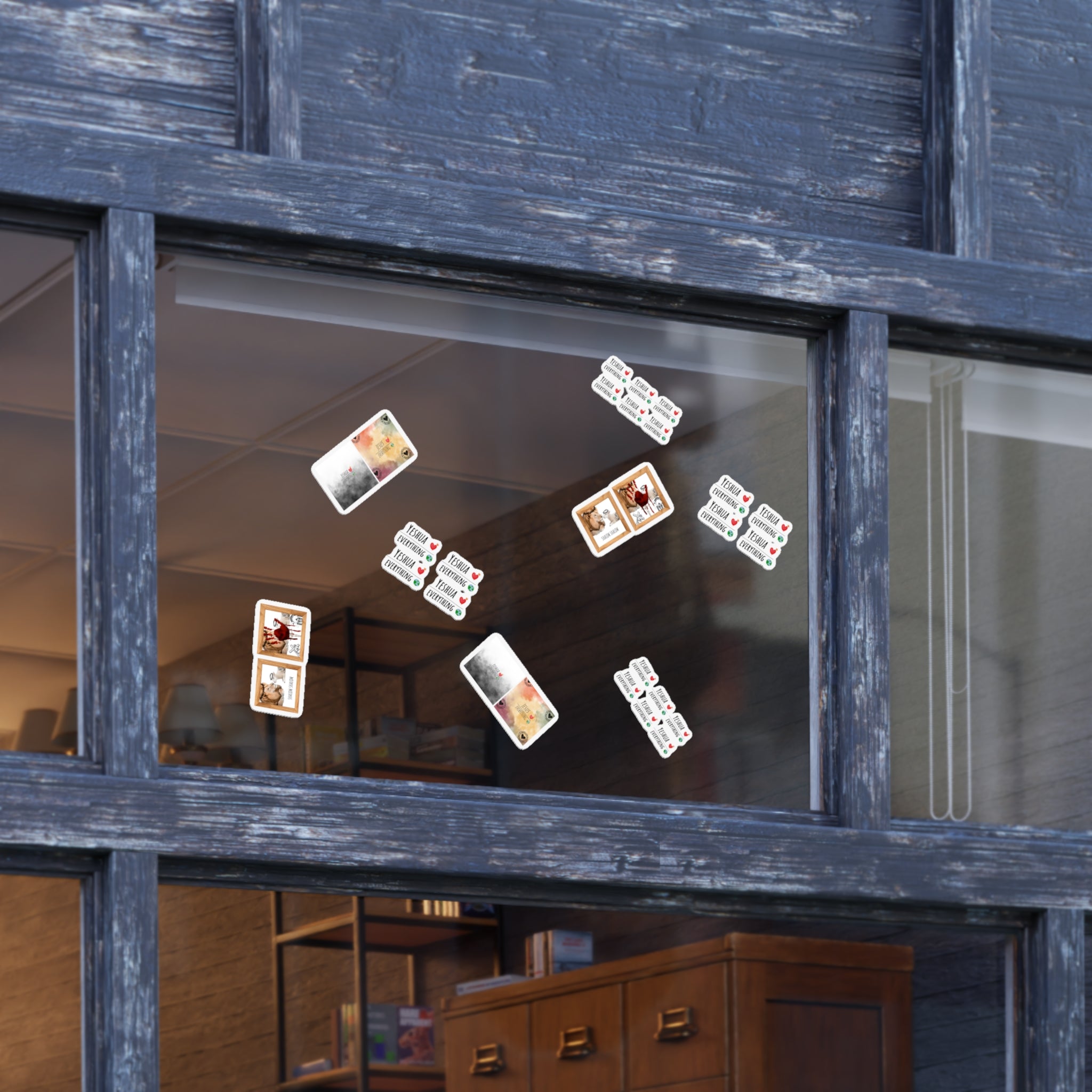 Religious Faith Sticker Sheet Bundle – 5pcs ‘Yeshua Everything’ Decorative Stickers (Sheep & Blessings)